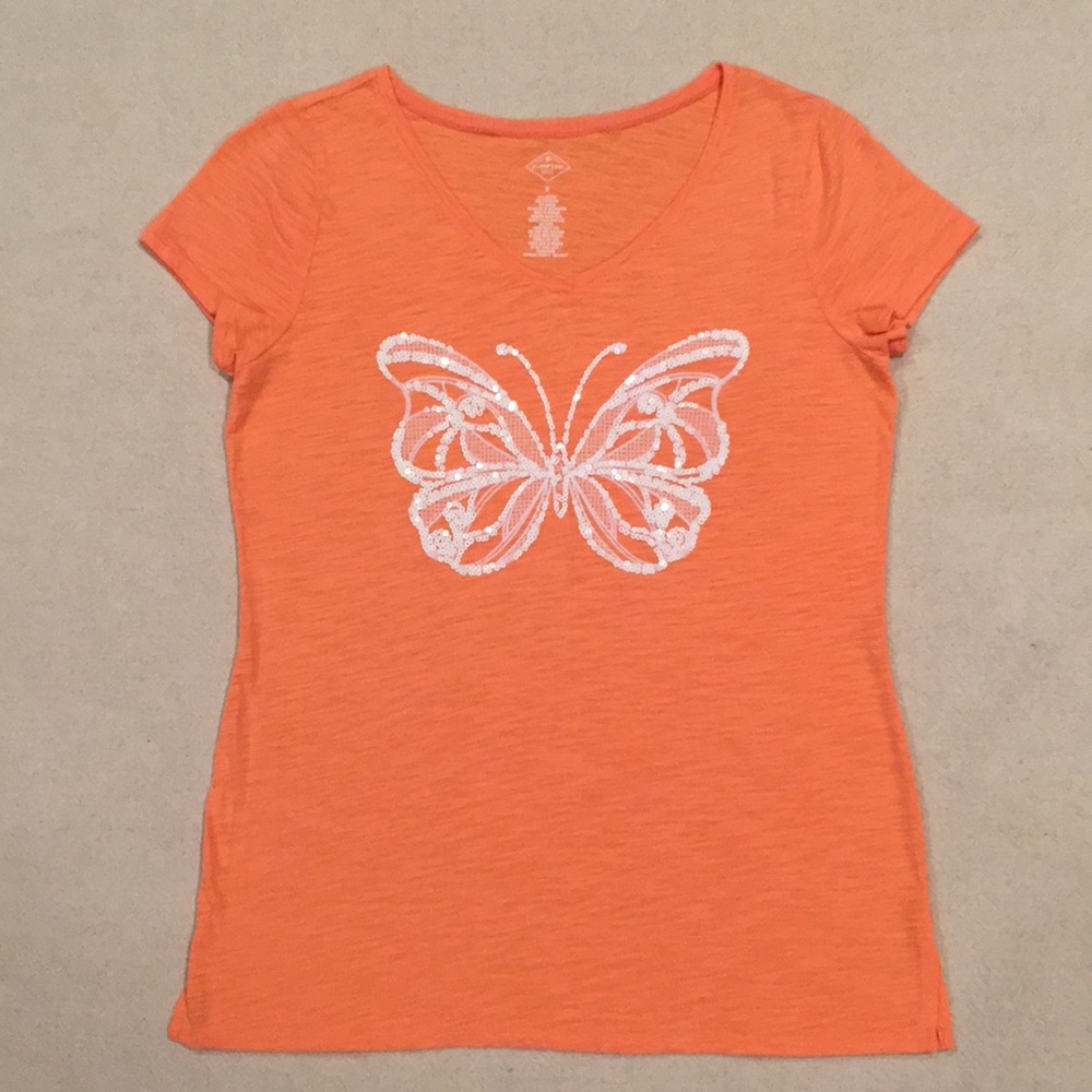St. John’s Bay Sequined Butterfly Tee S
